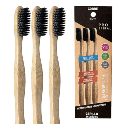 cepillo de dientes bambú biobrush pro spiral