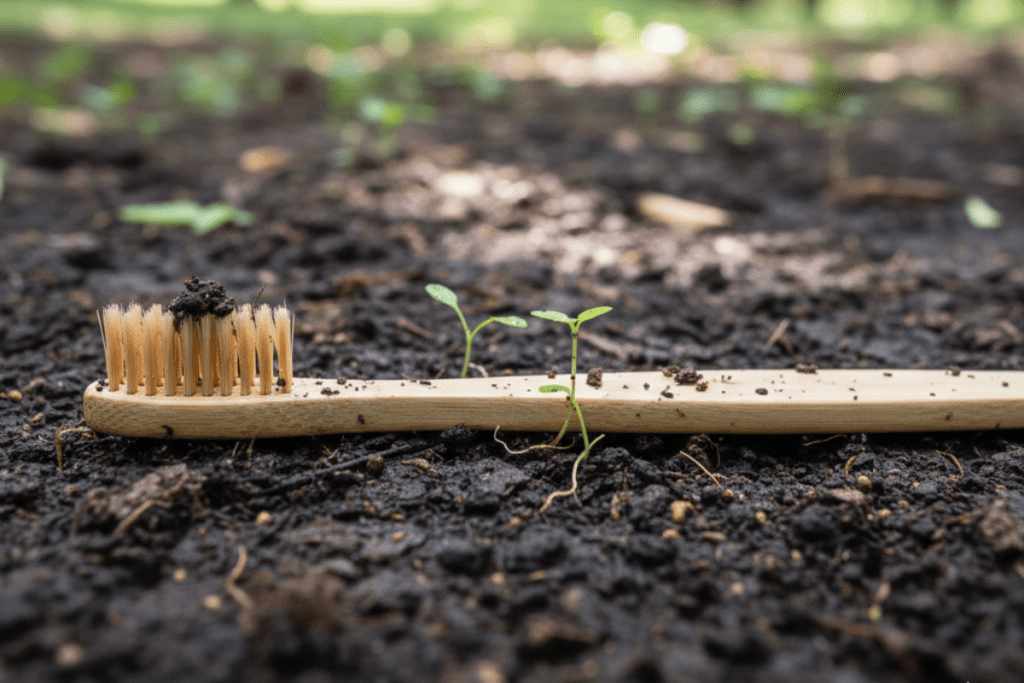 enterrar cepillo de bambú