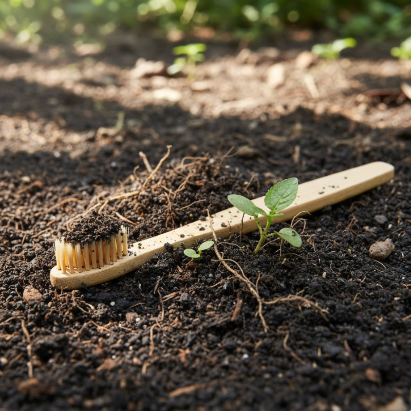 enterrar cepillo de bambú