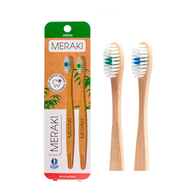 cepillos de bambu MERAKI cerdas medias