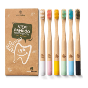 Cepillos de dientes de bambú para niños Greenzla