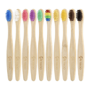 Juego de 10 cepillos de bambú para niños ECOETBOO