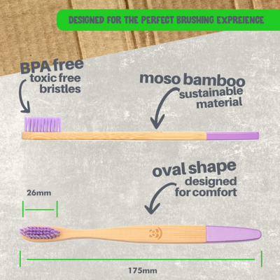 Cepillos de bambú cerdas medianas sin BPA - Imagen 2